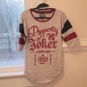 Bioworld Suicide Squad M Women's 3/4 Sleeve Graphic Tee "Property of Joker"
